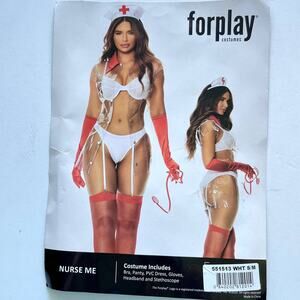 Forplay Women's Nurse Me Sexy Nurse Adult Costume NEW Size S/M White & Red